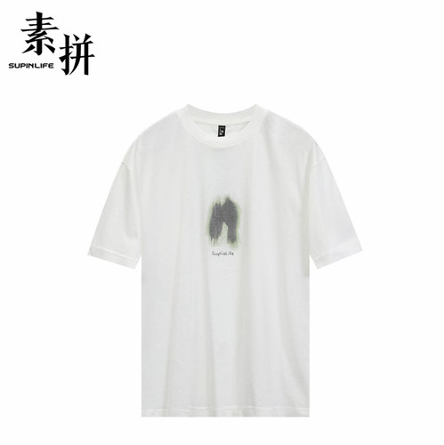 素拼男装夏季新款T恤短袖宽松简约亲肤透气圆领休闲SPADT523307AM