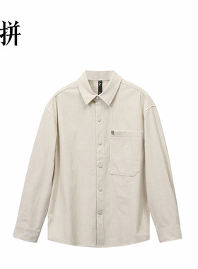 素拼男装2025冬季新款长袖衬衫潮牌时尚百搭SPACS557061AM