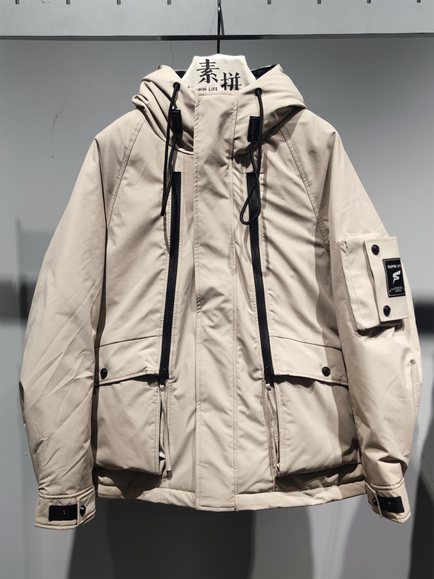 素拼男装冬季新款羽绒服鹅绒潮牌重磅连帽设计感保暖外套