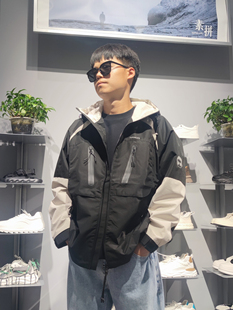 素拼男装秋季新款夹克连帽休闲三防冲锋衣外衣外套SPAWT335008AM