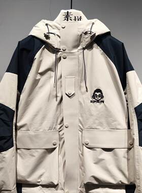 素拼青春流行连帽三防羽绒服