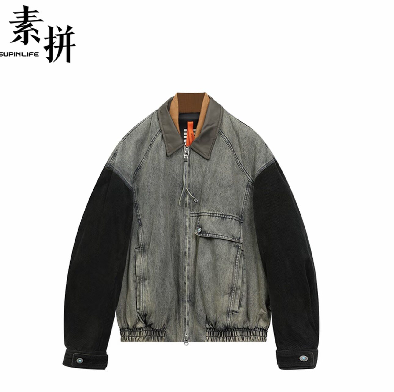 素拼男装冬季新款羽绒服拼接宽松短款休闲外套轻便鸭绒防寒外套