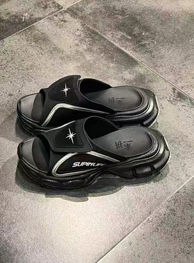 素拼男装2025夏季新款休闲拖鞋高级设计感百搭街头SPCSS523191AM