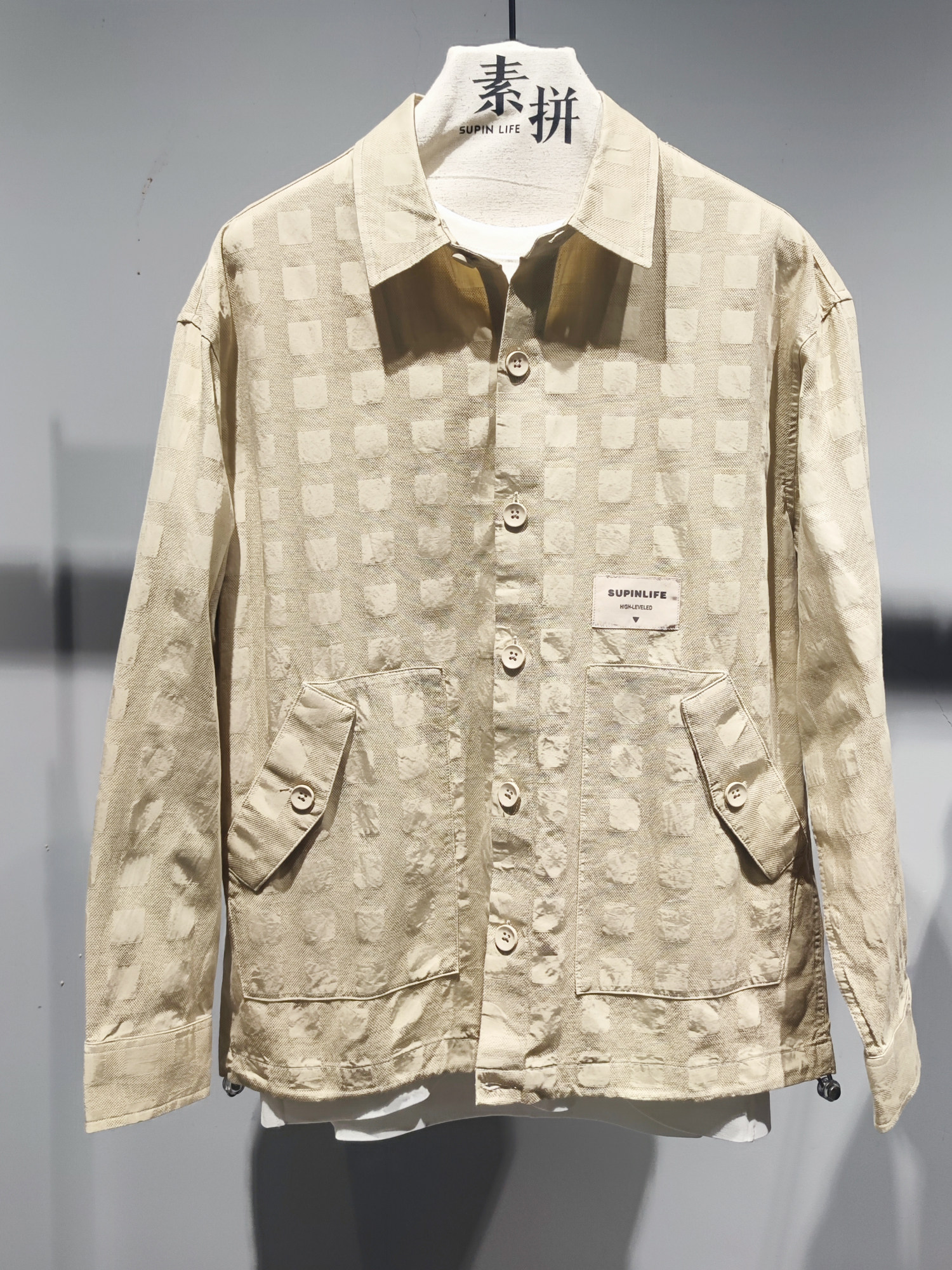 素拼男装春秋季新款衬衫潮牌高级感纯棉长袖薄款痞帅百搭外衣