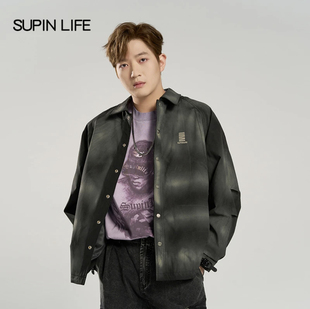 素拼男装2025春秋季新款外衣潮牌宽松复古街头外套SPAWT511029AM