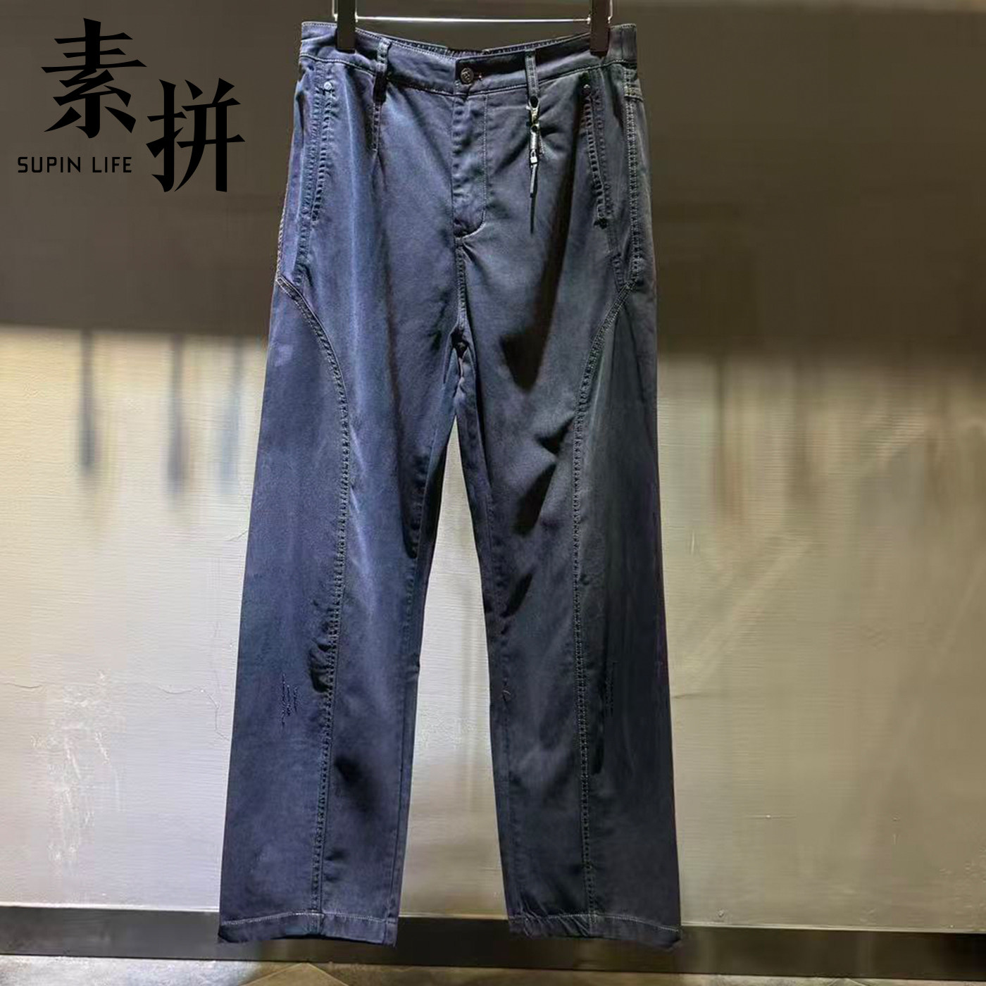 素拼男装秋季新款休闲裤直筒柔软长裤百搭SPBXK611037AX-BX