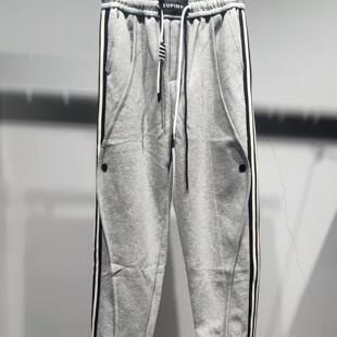 素拼男装秋冬季新款休闲裤潮牌设计感直筒小脚质感运动厚款长裤