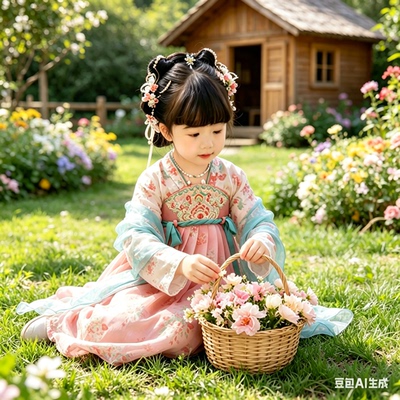 女童汉服春秋2026新款儿童新中式古风公主连衣裙女宝可爱国风襦裙