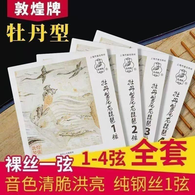Нейлоновые струны pipa марки Dunhuang из стальной проволоки в форме пиона, универсальные струны № 1-4, полный набор специальных струн pipa для игры Изображение 1