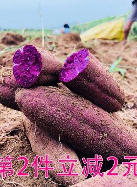 新鲜大紫薯地瓜农家自种紫心大紫番薯红薯五斤装包邮价