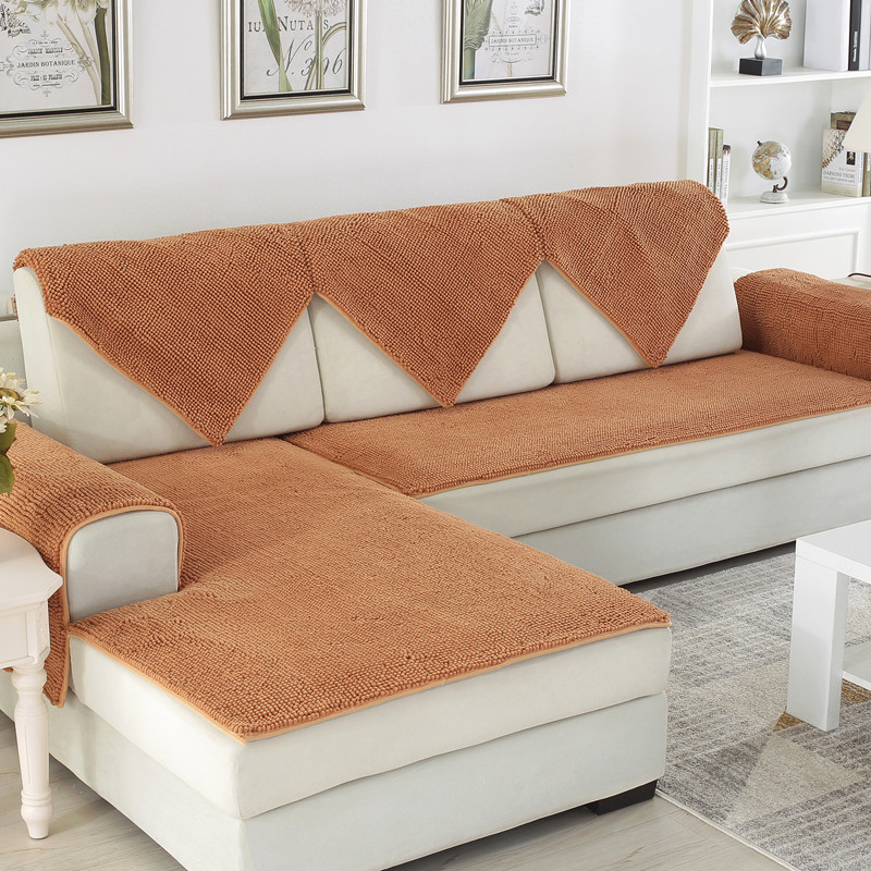 短毛毛虫简约雪尼尔沙发垫防滑垫