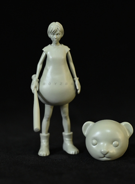 (60mm) 大熊女孩 树脂兵人 白模  A-2221
