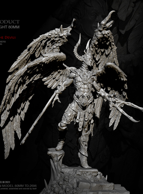 H80mm ZBBOY监制 地狱黑暗世界鬼魔  树脂兵人白模 TD-2696