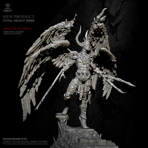 H80mm ZBBOY监制 地狱黑暗世界鬼魔  树脂兵人白模 TD-2696