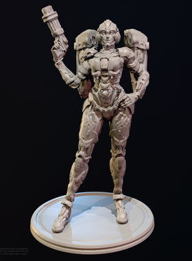 总高 38mm 50mm 75mm 未来机械女孩 树脂白模 TD-6393/3D