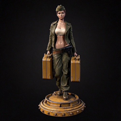 人高 38mm 50mm 75mm 二战女装甲兵 树脂兵人 白模 TD-7916/3D