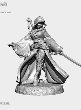 40mm ZBBOY监制 盲剑女孩  树脂手办 兵人 白模 TD-3531