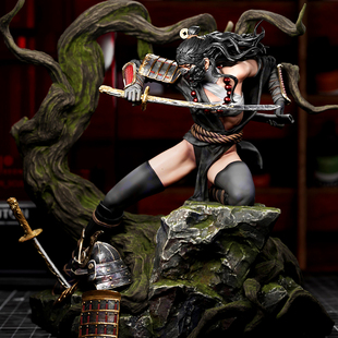 95mm 全高 75mm 7684 树脂兵人白模 55mm 黑忍者