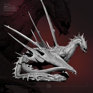 80mm 110mm ZBBOY监制 双剑尾母龙 树脂兵人 白模 TD-4148/3D