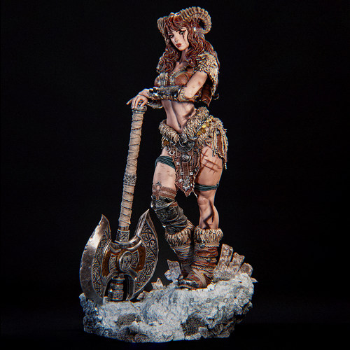 人高 38mm 50mm 75mm 女妖斧王 树脂兵人 白模 TD-7862/3D