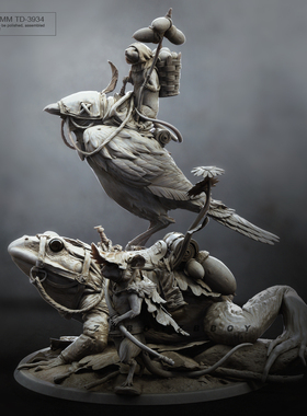 50mm ZBBOY 田鼠游侠田鸡和喜鹊 鼠高50mm 树脂兵人 白模 TD-3934