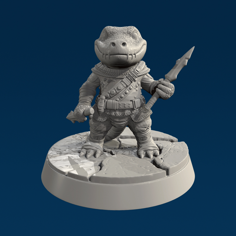 小鳄战士 人高 38mm 50mm 树脂兵人白模 TD-7629/3D