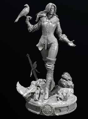 人高 38mm 50mm 75mm 奇幻渡鸦降兽人 树脂白模 TD-6542/3D