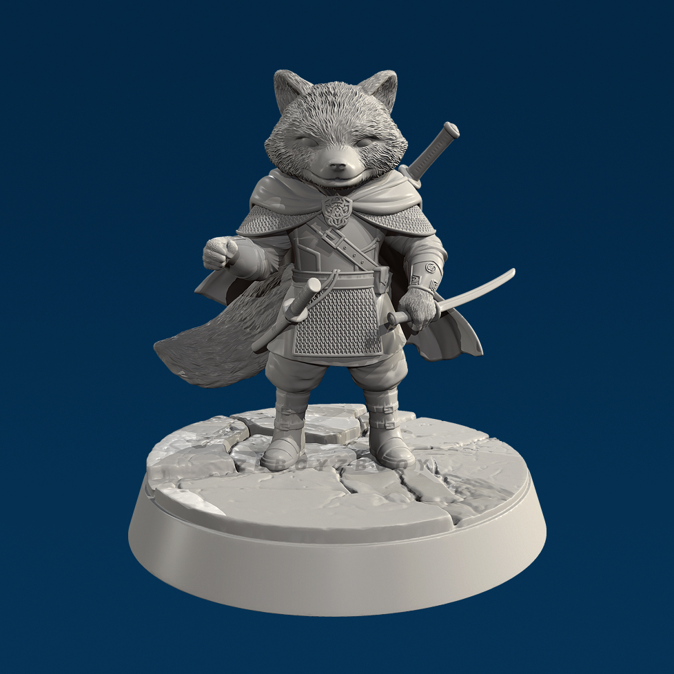 小狐狸战士 人高 38mm 50mm 树脂兵人白模 TD-7632/3D