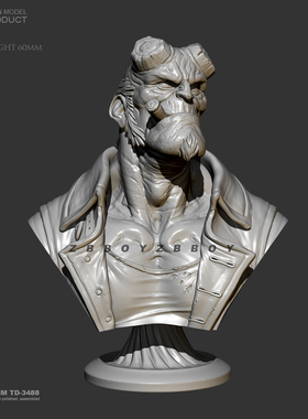 60mm ZBBOY监制 男爵胸像  树脂手办 兵人 白模 TD-3488