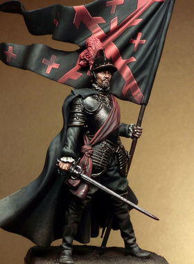 1/24 中世纪黑甲骑士 树脂手办 兵人 白模(原特)  A-1825