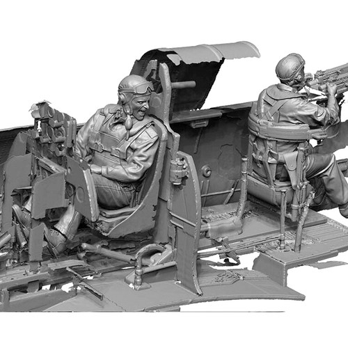1/32 二战空军兵人（2人）树脂兵人 白模 A-2272