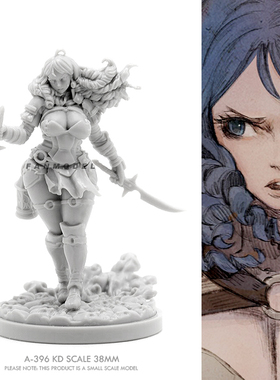 38mm  Beauty Soldier 女神系列 树脂兵人(原特白模) A-396