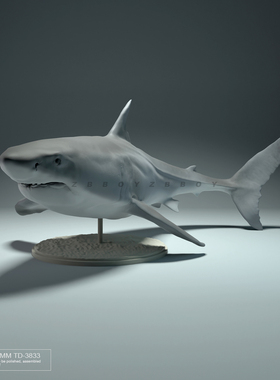 90mm ZBBOY监制 大白鲨 树脂兵人 白模 TD-3833