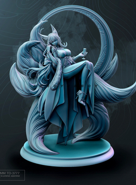 95mm ZBBOY监制 九尾狐小妖 树脂兵人 白模 TD-3777/3D