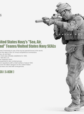 1/35(40-50mm) 美军海豹突击队员 树脂兵人(白模)  XDUS-245