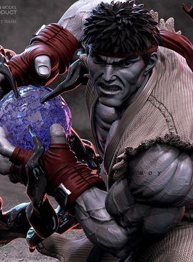 76mm ZBBOY监制 街霸高手  树脂兵人 白模 TD-3678