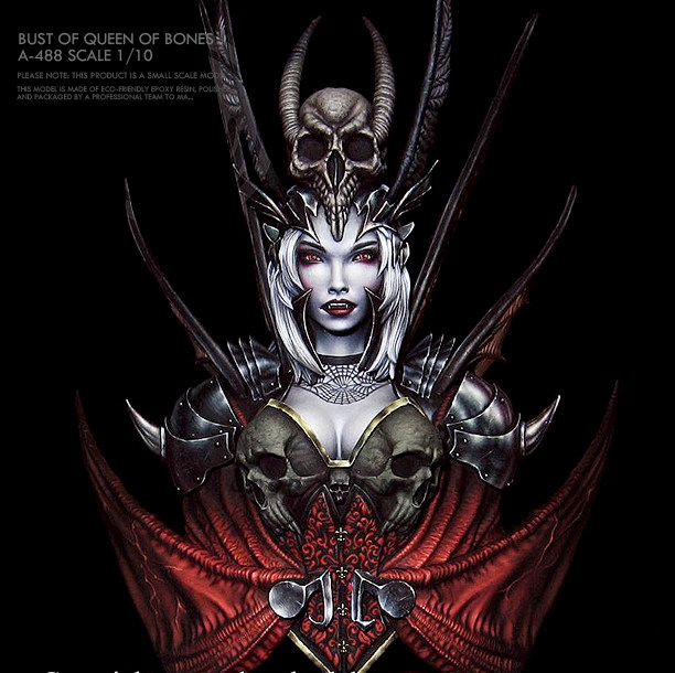 1/10 地狱白骨女王半身像  树脂女兵人 白模(原特)  a-488
