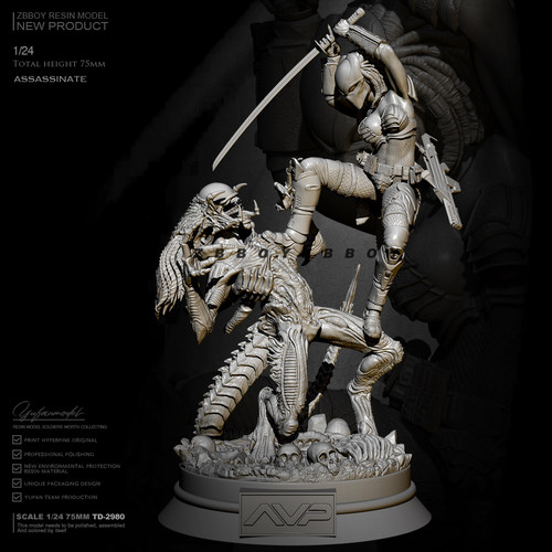 1/24 ZBBOY监制 女铁血 树脂手办 女兵人 白模 TD-2980
