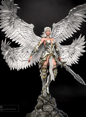 55mm 75mm ZBBOY监制 白翼展翅女战神 树脂兵人 白模 TD-4028