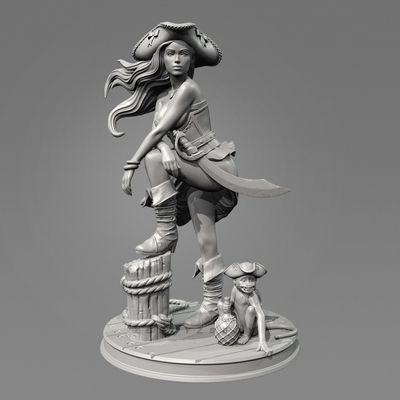 人高 38mm 50mm 75mm 加勒比女战士 树脂兵人 白模 TD-7475/3D