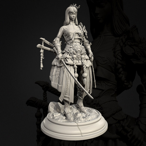 人高 38mm 50mm 75mm 三刀女侠 树脂兵人 白模 TD-7857/3D