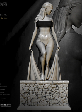 75mm 1/24 ZBBOY监制 圣女出浴  树脂手办 女兵人 白模 TD-2873