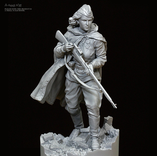 1/35 二战苏军女狙击手 树脂手办 兵人 白模(原特)  A-1443