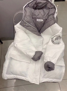 冬季新款羽绒棉服哑光面料宽松撞色洋气百搭大码加厚棉衣好看拉链