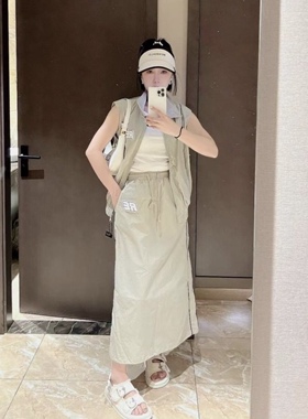 套装女2023夏季半身加拉链马甲俏皮时尚百搭洋气个性炸俩件套帅酷