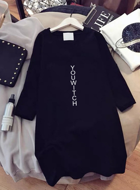 夏季新款中长款字母体恤宽松大版网红超火cec短袖t恤女ins上衣潮