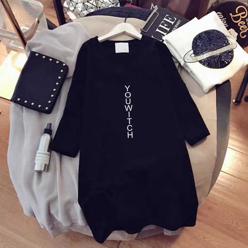 夏季中长款体恤短袖t恤上衣