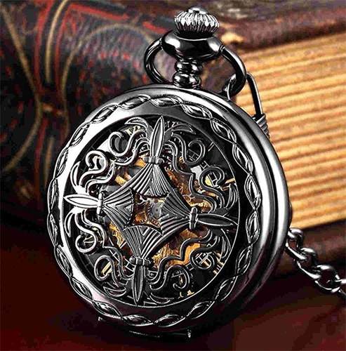 复古机械怀表翻盖项链挂表学生