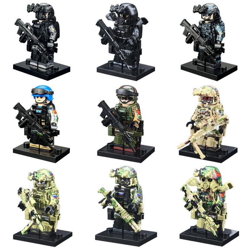 军事系列积木特种兵人仔士兵特警