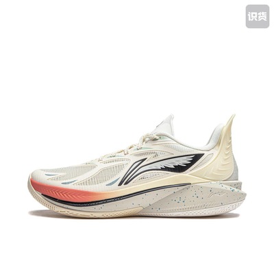 LiNing李宁 音速12 䨻科技低帮篮球鞋男款 米色ABAU019-2广东66仓